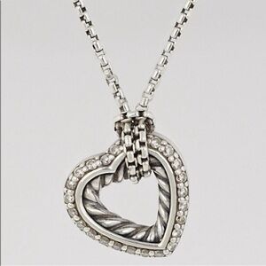 David Yurman Open Cable Heart Necklace with Diamonds